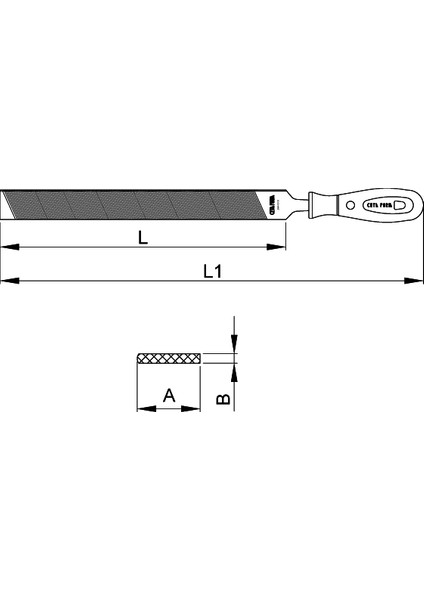 J64-208H Mil Eğesi - Orta (200MM) Saplı fiyatları