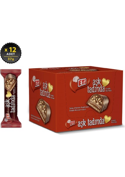 Aşk Tadında Fındık Kremalı Gofret 37 g x 12 Adet