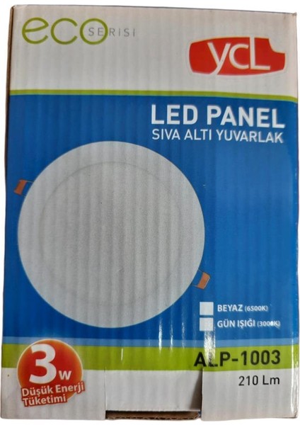 Yücel 3W LED Panel Eko Yuvarlak Günışığı 3000K fiyatları