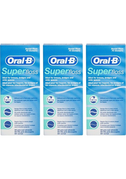 Super Floss Diş İpi 50'li x 3 Adet