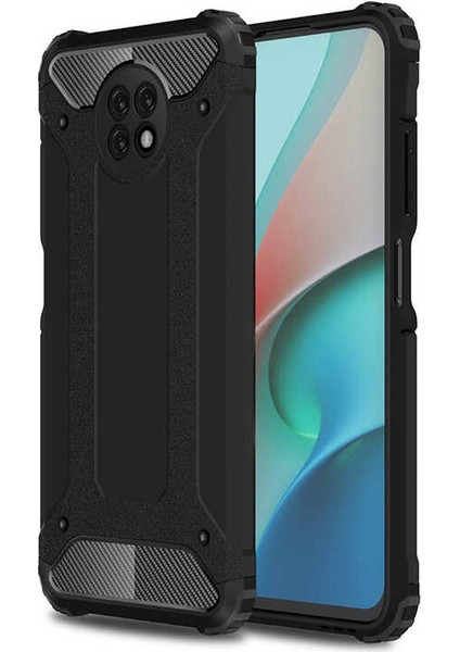 Xiaomi Mi 10t Lite Kapak Çift Katmanlı Zırh Tank Kılıf Siyah