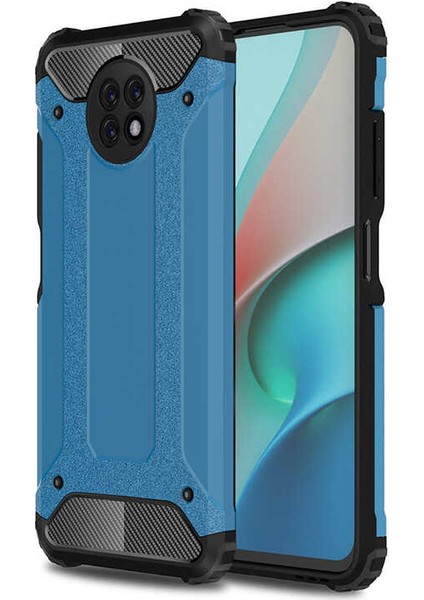 Xiaomi Mi 10t Lite Kapak Çift Katmanlı Zırh Tank Kılıf Mavi