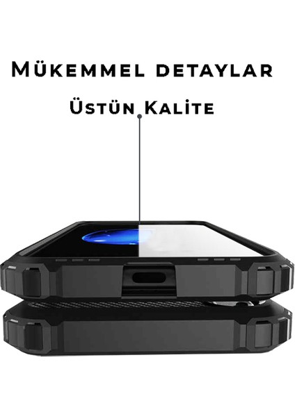 Xiaomi Poco X3 Kapak Çift Katmanlı Zırh Tank Kılıf Siyah fırsatları