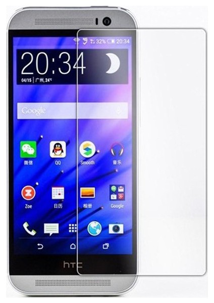 HTC M7 Temperli Ekran Koruyucu Cam Şeffaf