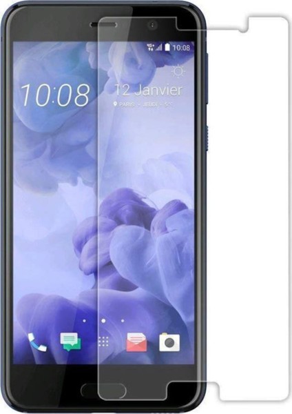 HTC U Play Temperli Ekran Koruyucu Cam Şeffaf