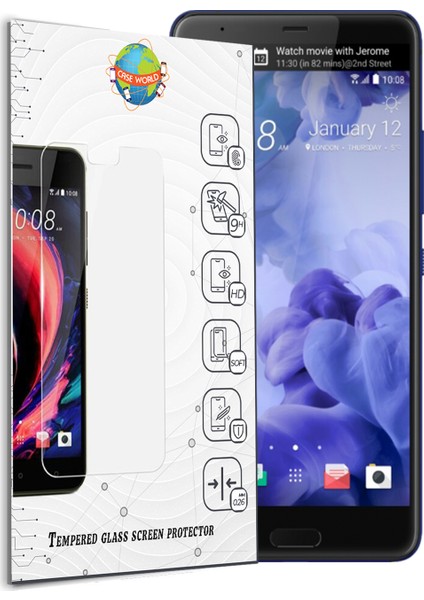 HTC U Ultra Temperli Ekran Koruyucu Cam Şeffaf