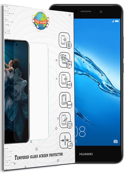 Huawei Y7 Temperli Ekran Koruyucu Cam Şeffaf