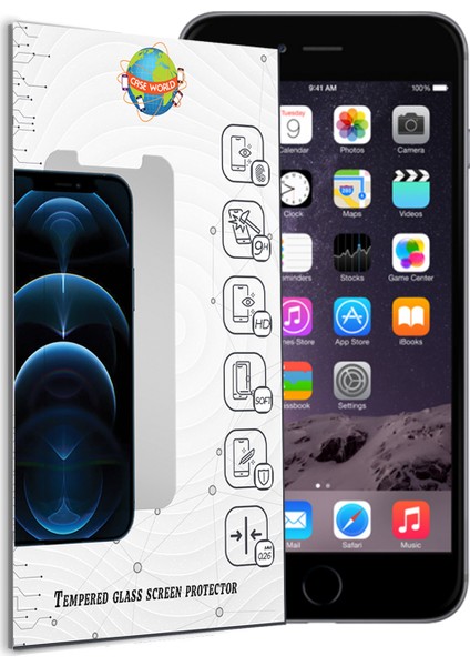 Apple iPhone 6 Plus Temperli Ekran Koruyucu Cam Şeffaf