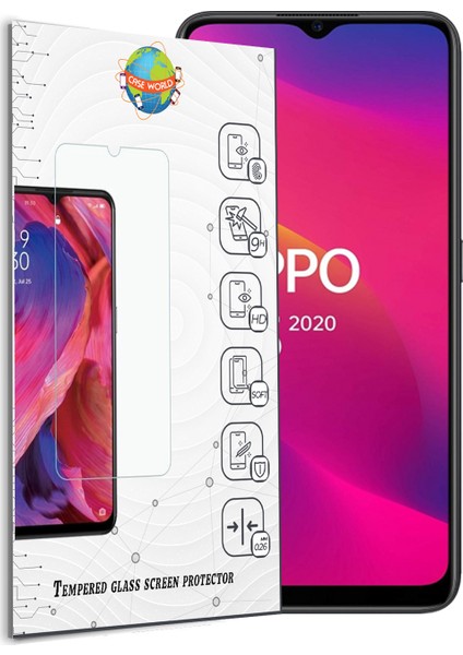 Oppo A5 2020 Temperli Ekran Koruyucu Cam Şeffaf