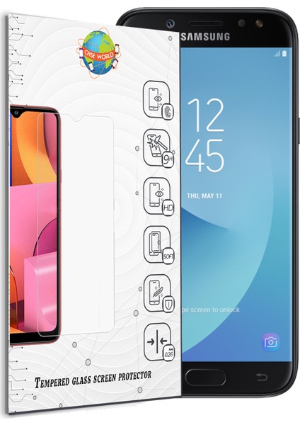 Samsung J5 Pro Temperli Ekran Koruyucu Cam Şeffaf