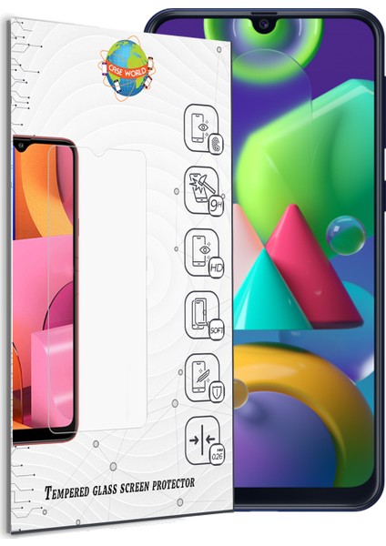 Samsung M21 Temperli Ekran Koruyucu Cam Şeffaf
