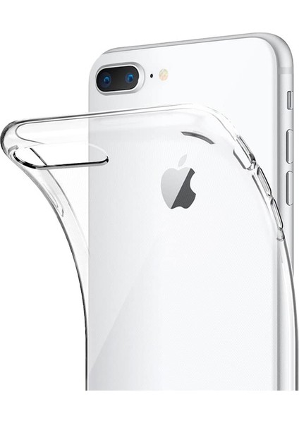 Apple iPhone 8 Plus Kılıf Silikon Kapak ve Ekran Koruyucu Set Şeffaf modelleri