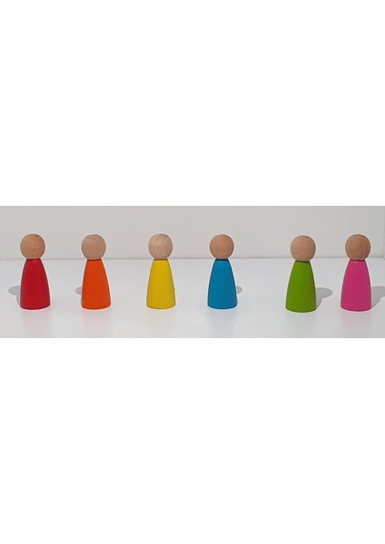 Waldorf Montessori Peg Bebek Mini Insancık Boyalı 6'lı Set fiyatları