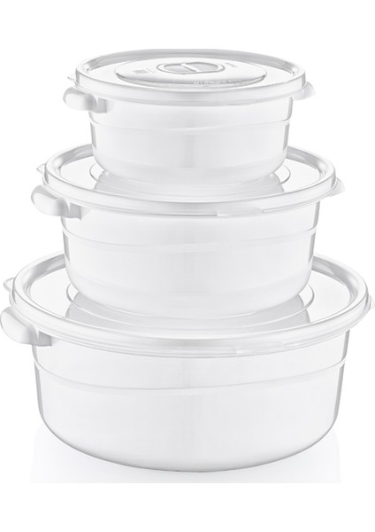 3'Lü Yuvarlak Mikrofresh Tencere