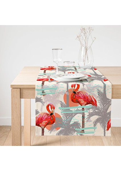 Flamingo Desenli Dijital Baskılı Süet Runner