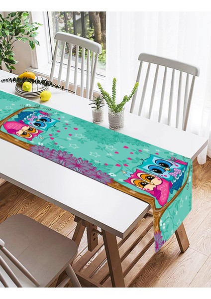Ağaçta Sevimli Baykuşlar Modern Tasarım Dijital Baskılı Süet Runner fiyatları