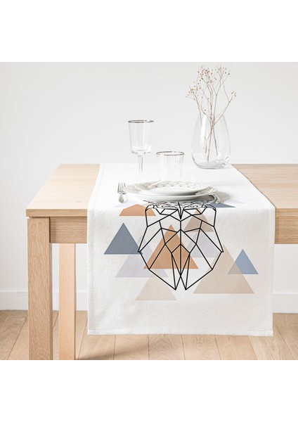 Geometrik Çizimlerden Oluşan Baykuş Motifli Özel Tasarım Süet Runner