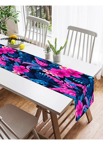 Mavi Zeminde Renkli Çiçekler Dijital Baskılı Modern Süet Runner fiyatları