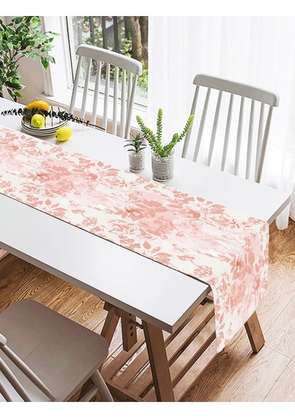 Toz Pembe Çiçek ve Yaprak Tasarım Dijital Baskılı Süet Runner fiyatları