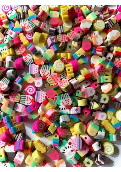 Polimer Kil Fimo Cupcake Pasta Dondurma Figür Boncuk 50 Adet fırsatları