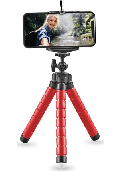 ONY03 3'lü Esnek Tripod Kırmızı