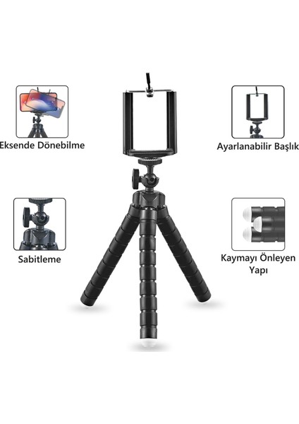 ONY03 3'lü Esnek Tripod Siyah