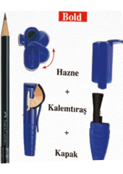 2 Adet Faber-Castell Kurşun Kalem (Gizli Kalemtraş ) + Elips Silgi