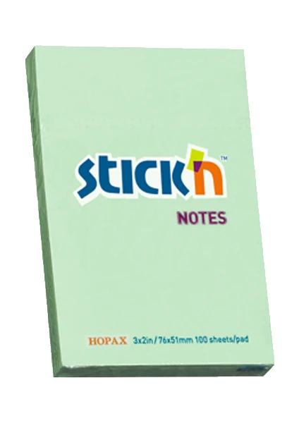 Stickn Eco Notes Pastel Yeşil Not Kağıdı 100 Yaprak 76 x 51 mm