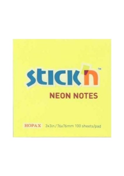 Stickn Eco Notes 100 Yaprak Pastel Sarı Yapışkanlı Not Kağıdı 76 x 76 mm