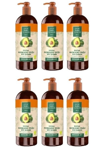 Doğal Avokado Yağlı Sıvı Sabun 750 ml 6 Adet