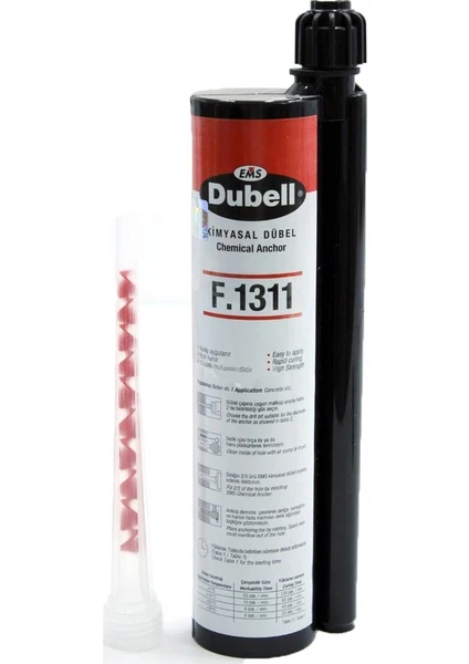 F.1311 Epoksi Kimyasal Dübel 345 ml 12 Adet