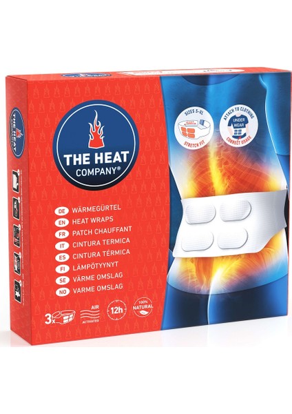 Theheatcompany Kemerli 12 Saat 4 Gözlü Heatwrap Bel Isıtıcı 3 Adet