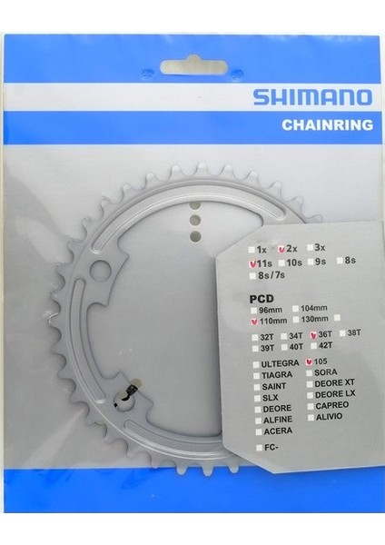 Shimano 105 Aynakol Dişlisi FC-5800 36T - 110BCD Gümüş