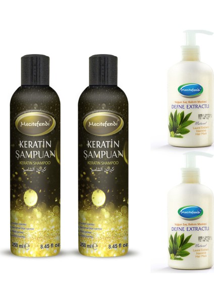Keratin Şampuanı + Defne Saç Maskesi Set x 2 Adet