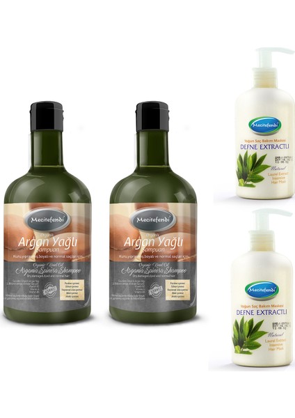 Argan Yağlı Şampuanı + Defne Saç Maskesi Set x 2 Adet