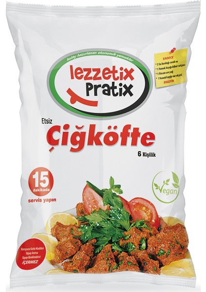 Lezzetix Pratix Etsiz Çiğ Köfte Harcı 430 gr 12'li