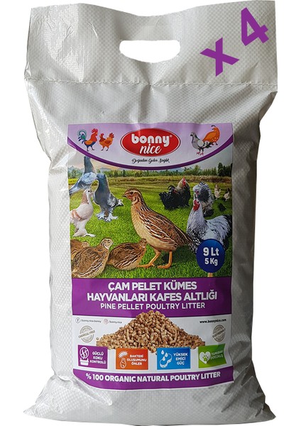 Bıldırcın Güvercin Keklik Süs Tavukları Kafes Altlığı 5 kg 10 L x 4 Paket
