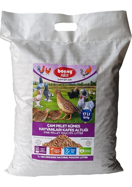 Bıldırcın Güvercin Keklik Süs Tavukları Kafes Altlığı 10 kg 20 L