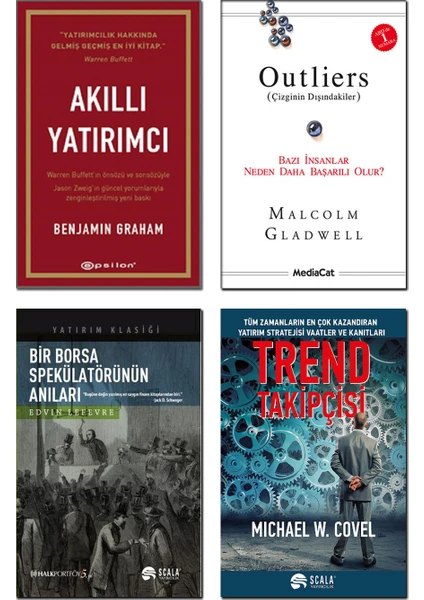 Bir Borsa Spekülatörünün Anıları + Trend Takipçisi + Akıllı Yatırımcı + Outliers (Çizginin Dışındakiler) - 4 Kitap Set