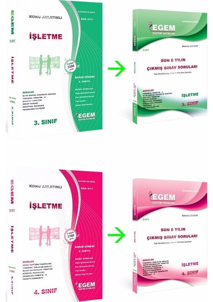 AÖF İşletme 3 ve 4. Sınıf 6 ile 8. Dönem Set Bahar