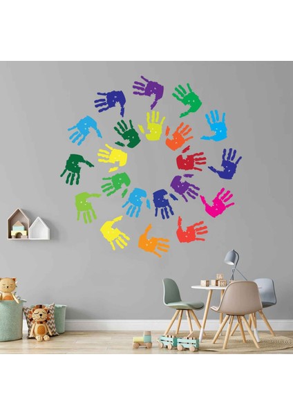 Kt Decoration Sulu Boya El Izleri Xl Duvar Sticker