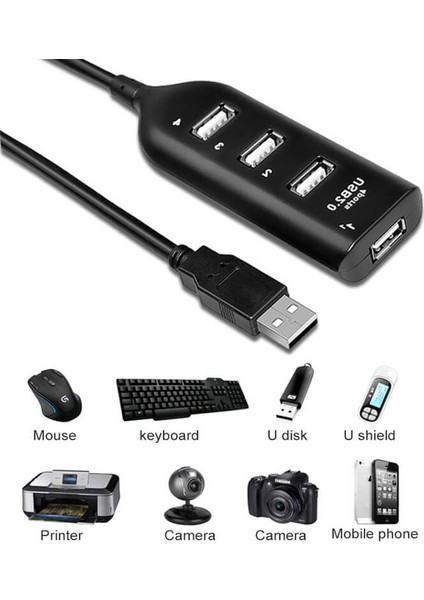 4 Port USB Çoğaltıcı Çoklayıcı Hub USB 2.0 Çoklama Pc Laptop