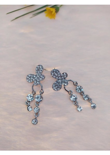 Vintage Otantik Sevimli Sallantılı Anadolu Kelebek Swarovski Taşlı Küpe modelleri