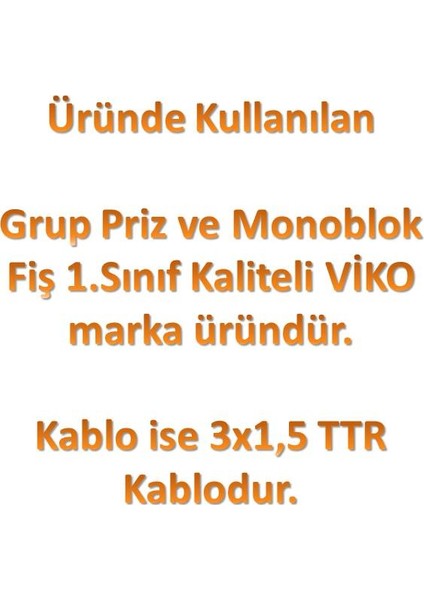 Ekonomik 5'li Grup Priz Topraklı Çocuk Korumalı 5 Metre Kablo