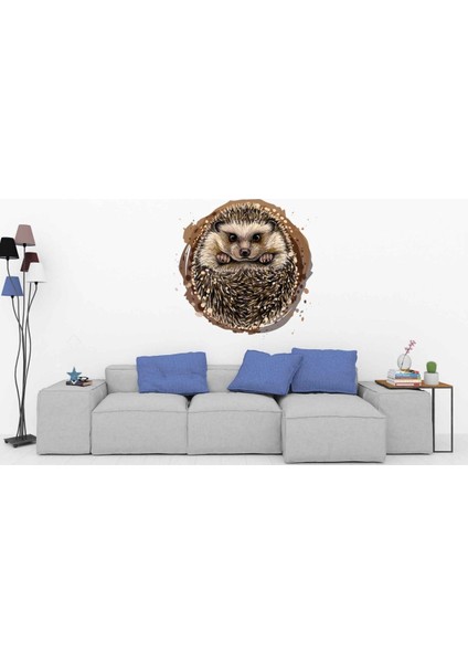 Kt Decoration Sanatsal Kirpi Portresi Duvar Sticker