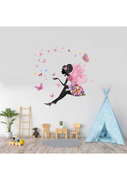 Kt Decoration Kelebeklere Fısıldamak Kız Çocuk Duvar Sticker Seti