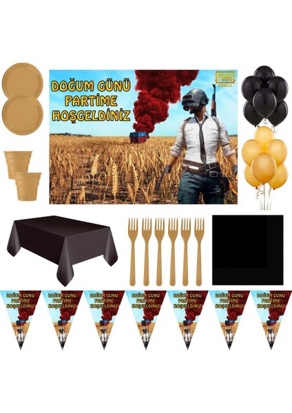 Pubg Afişli Doğum Günü Parti Süsleri 8 Kişilik