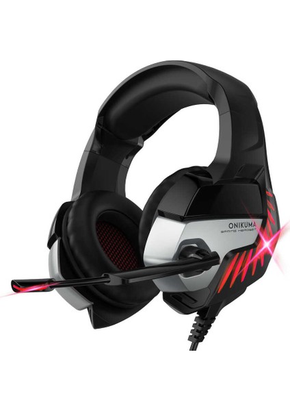 K5 Pro Oyuncu Kulaklığı Mikrofonlu Rgb Aydınlatmalı Kırmızı