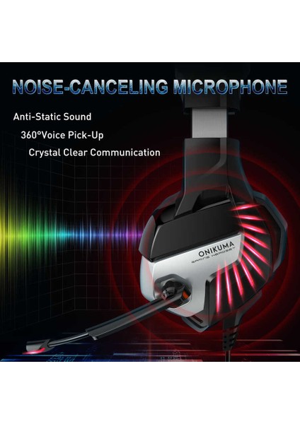 K5 Pro Oyuncu Kulaklığı Mikrofonlu Rgb Aydınlatmalı Kırmızı fiyatları