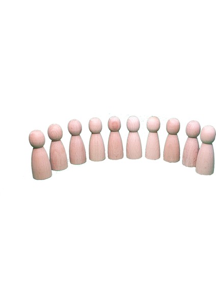 Montessori Peg Bebek Mini İnsancık Boyasız 10'lu Set